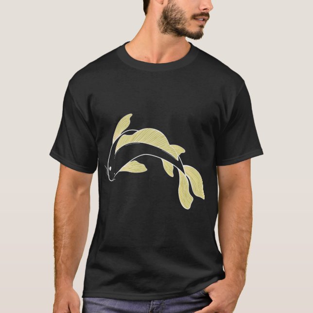 Camiseta peixe koi - amarelo (Frente)