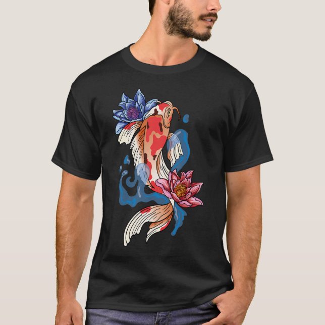 Camiseta peixe koi asiático (Frente)