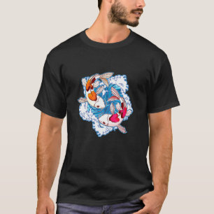 Camiseta Peixe Koi Asiático Yin Yang Lago de Koi