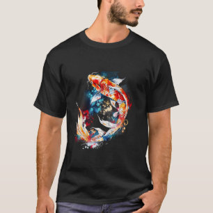 Camiseta Peixe Koi Colorido Carpa Asiática Carpa Koi Japone