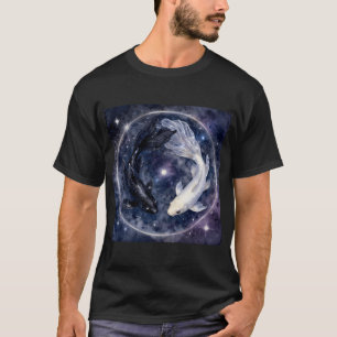 Camiseta Peixe Koi Cósmico Clássico Yin Yang