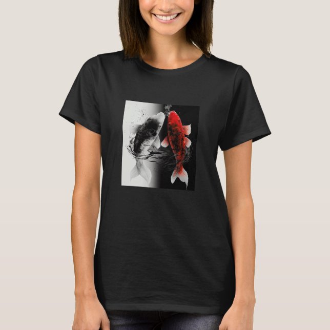 Camiseta Peixe Koi Estético Samurai Japonês (Frente)