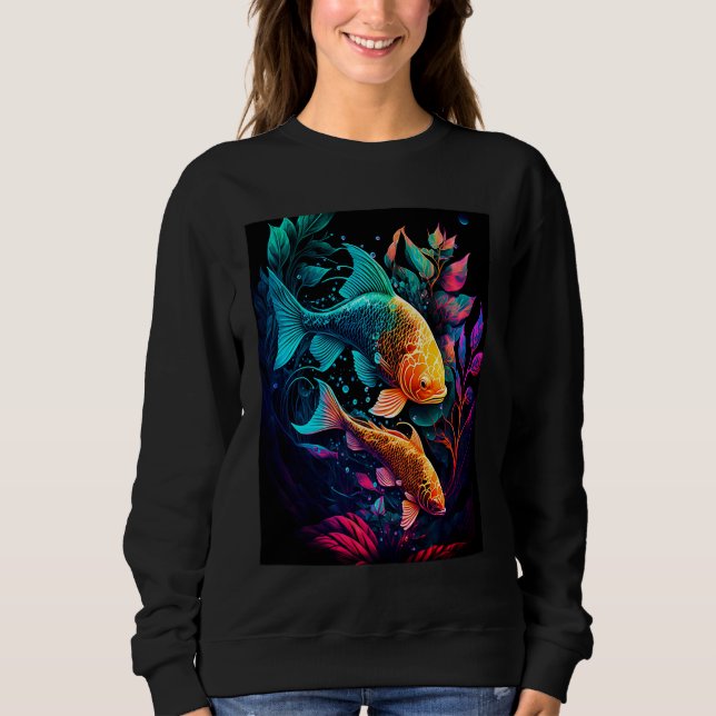 Camiseta Peixe Koi Estético Samurai Japonês  4 (Frente)
