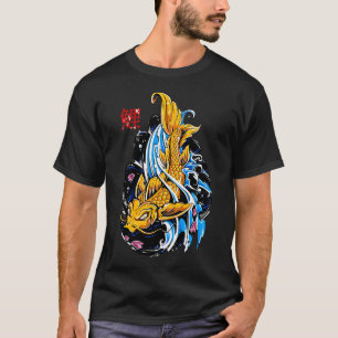 Camiseta Peixe Koi Japonês Dourado Design