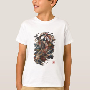 Camiseta Peixe Koi Japonês   Tatuagem Tradicional Japonesa