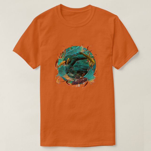 Camiseta Peixe Koi "NADANDO EM PAZ" (Frente do Design)