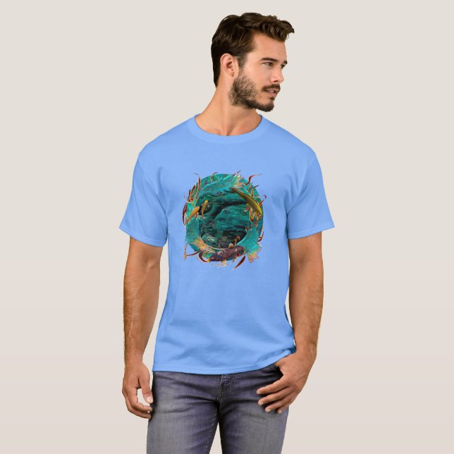 Camiseta Peixe Koi "NADANDO EM PAZ" (Frente Completa)