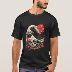 Camiseta Peixe Koi Oceano Sakura Flor de Cerejeira Temporad