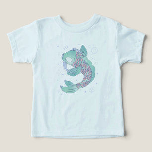 Camiseta Peixe Koi Pastel   Arte Popular Caprichosa Subaquá