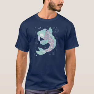 Camiseta Peixe Koi Pastel Arte Popular Caprichosa Subaquá
