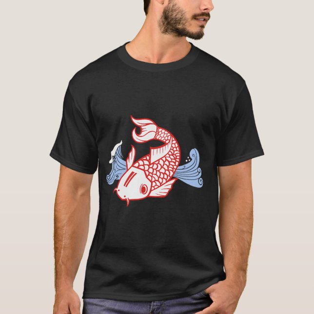 Camiseta Peixe Koi Pequeno Sortudo (Frente)