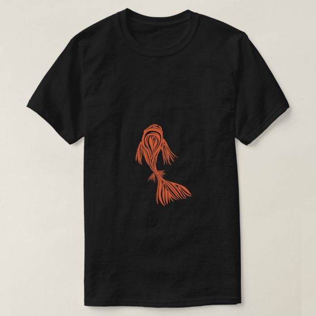 Camiseta Peixe koi transparente laranja (Frente do Design)