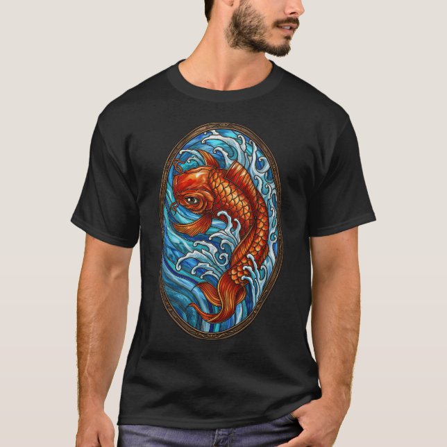 Camiseta Peixe Koi Vidro Pintado (Frente)
