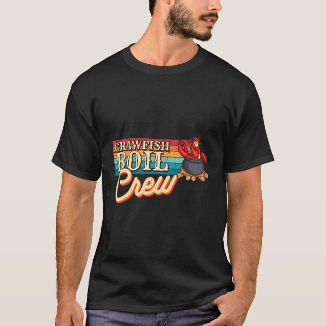 Camiseta Peixe-lama Retro Tripula Crayfish Chef Marisco Lov (Frente)