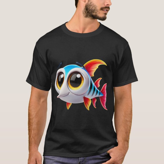 Camiseta Peixe-Lanterna Adorável (Frente)