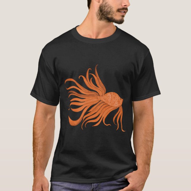 Camiseta Peixe Laranja Aquarela Chique (Frente)