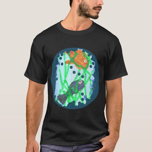 Camiseta Peixe Laranja e Azul (Frente)