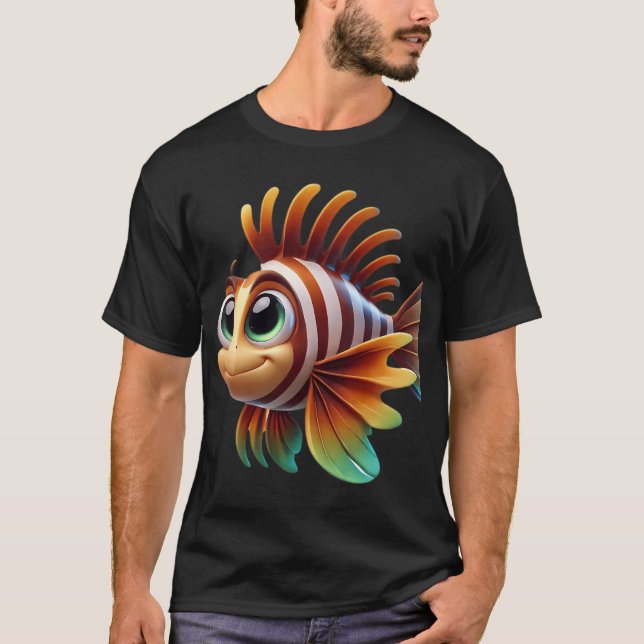 Camiseta Peixe-Leão Adorável (Frente)