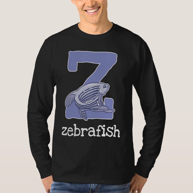 Camiseta Peixe Letra Alfabeto Peixe-Zebra Crianças (Frente)