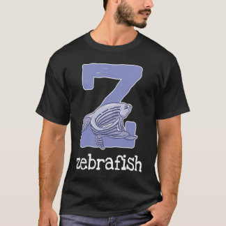 Camiseta Peixe Letra Alfabeto Peixe Zebra Crianças