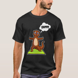 Camiseta Peixe Lontra Poses de Yoga Esporte Ginástica Ohm B