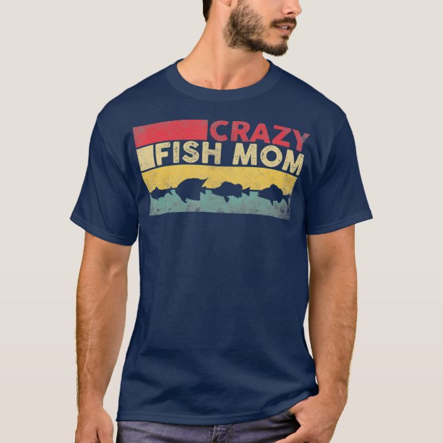Camiseta Peixe Louco Mãe Mulheres Engraçadas (Frente)