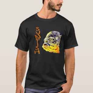 Camiseta Peixe-Lua com Design Gráfico Pintado a Óleo para H