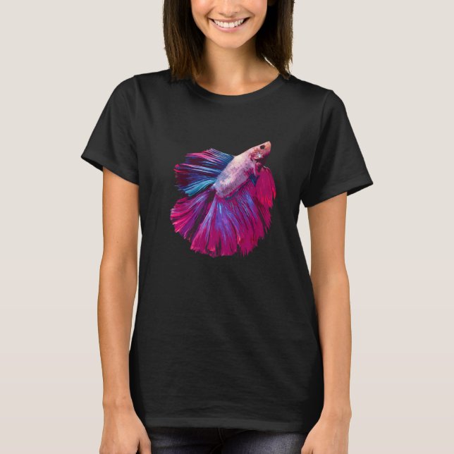 Camiseta Peixe Lutador Siames de Água Doce Betta Fish Graph (Frente)
