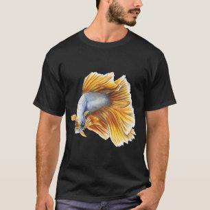 Camiseta peixe-lutador-siamês laranja