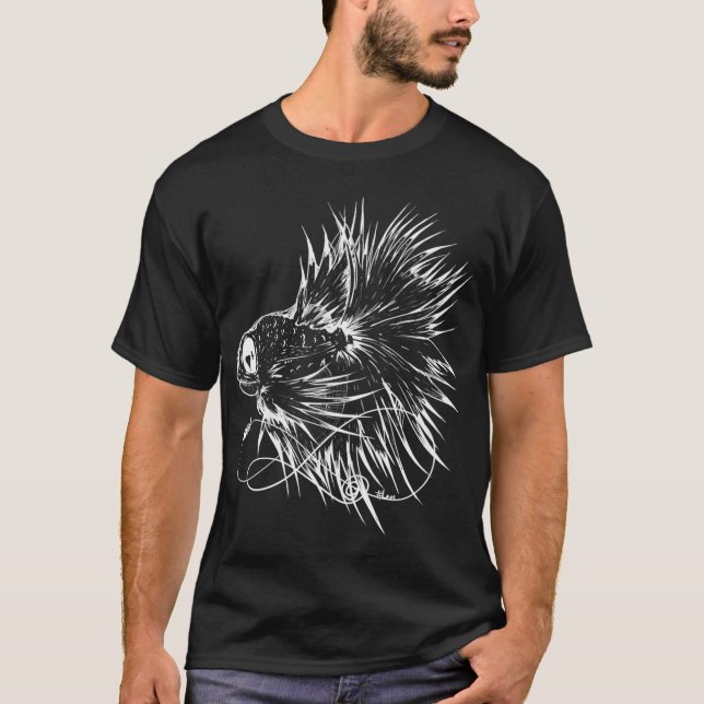 Camiseta Peixe lutador zumbi (Frente)