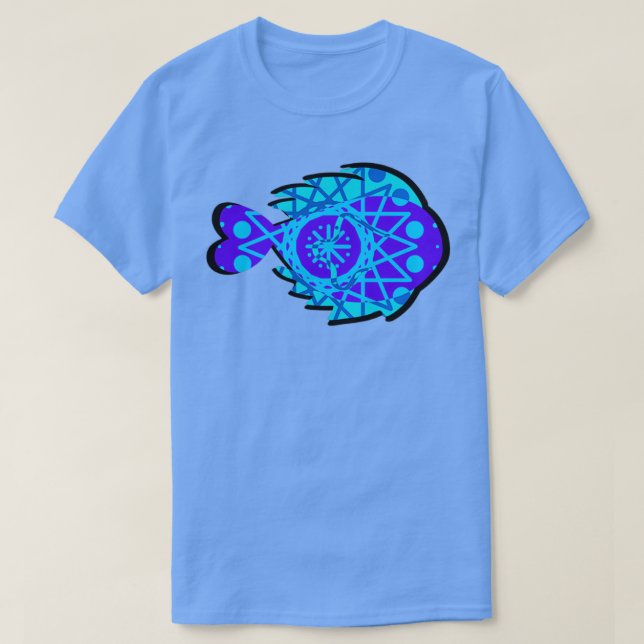 Camiseta Peixe Mandala Clássico TSirt (Frente do Design)