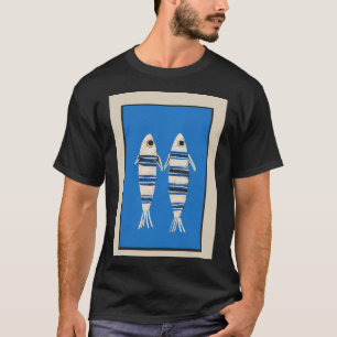 Camiseta Peixe Minimalista no Azul