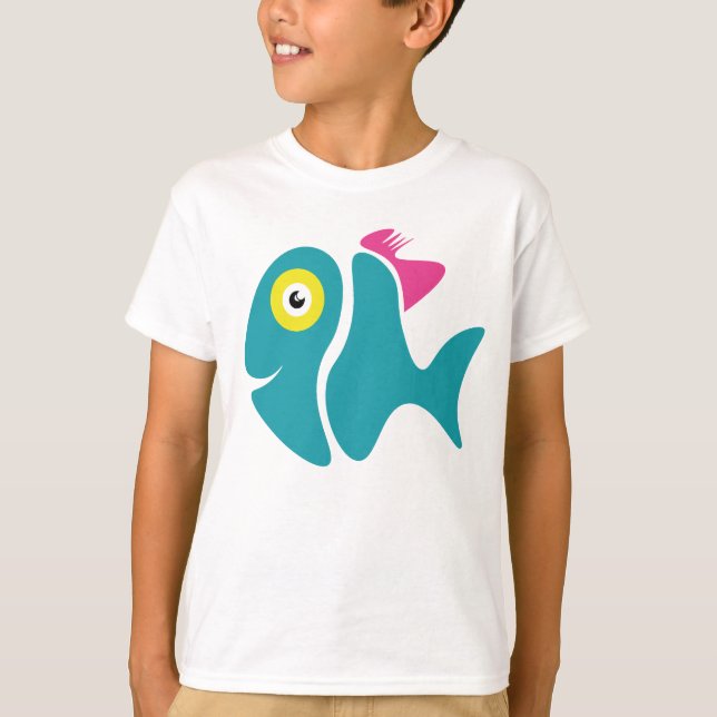 Camiseta Peixe Na moda engraçado (Frente)