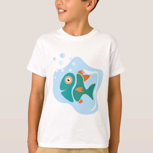 Camiseta Peixe Na moda engraçado (Frente)