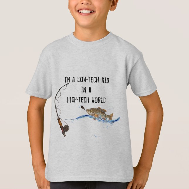 Camiseta peixe na vara de pesca com citação divertida (Frente)