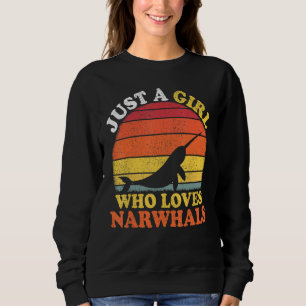 Camiseta Peixe Narval Vintage Só Uma Garota Que Ama Narval