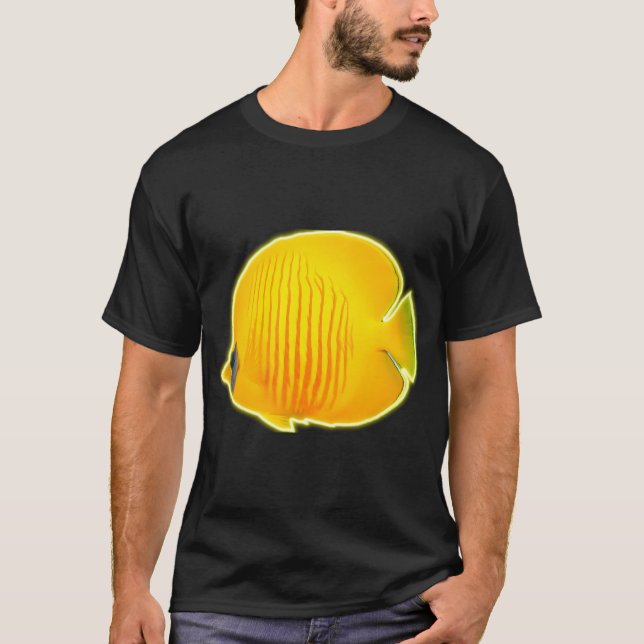 Camiseta Peixe oceânico amarelo incrível (Frente)