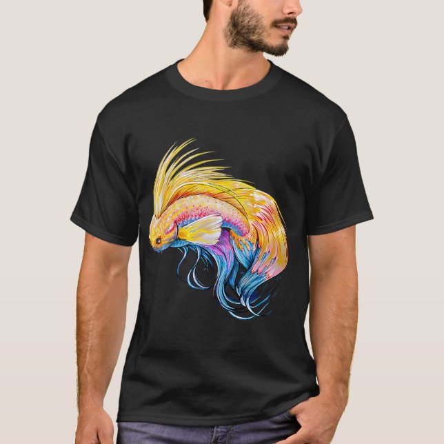 Camiseta Peixe Ouro Azul Wrasse (Frente)