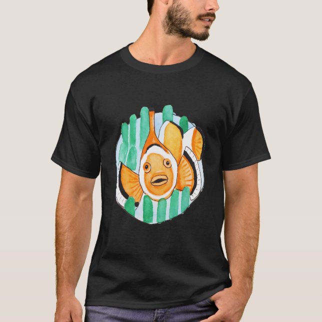 Camiseta Peixe-Palhaço Aquarela (Frente)