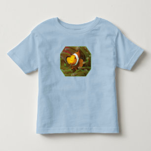 Camiseta Peixe-palhaço em anêmona verde. Design Fotográfico