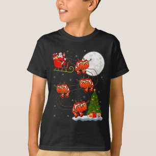 Camiseta Peixe Palhaço Papai Noel Trenó Voador Divertido Má