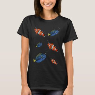 Camiseta Peixe-palhaço & peixe-tangue-azul