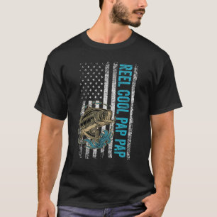 Camiseta Peixe-Pap Legal Pap Reel do Dia de os pais de Meni