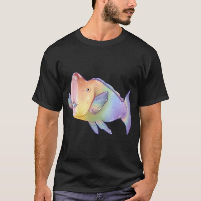 Camiseta Peixe-papagaio-de-cabeça-de-cinzel-íris (Frente)