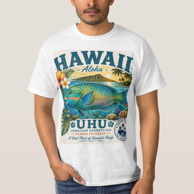 Camiseta Peixe Papagaio do Havaí (Frente)