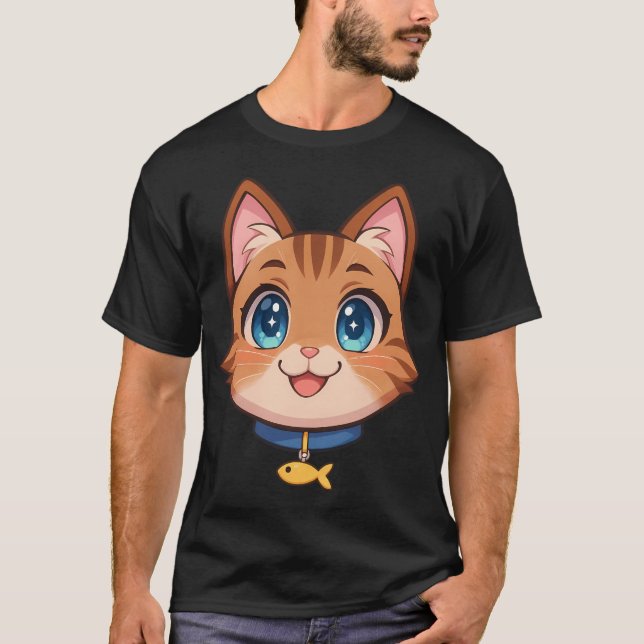 Camiseta Peixe Papagaio Fofo com Olhos de Gato (Frente)