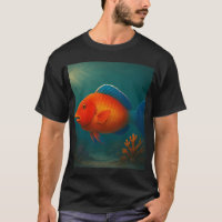 Peixe-papagaio Laranja Vermelho em Recife de Coral
