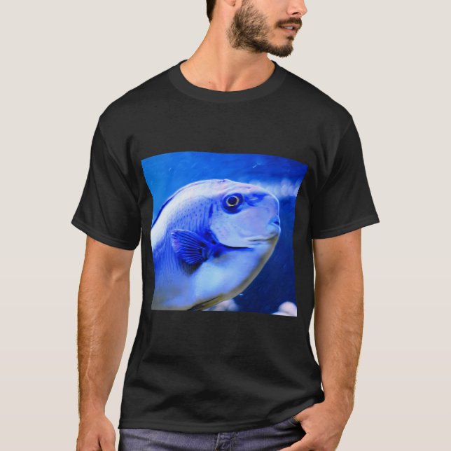 Camiseta Peixe, peixe tropical azul (Frente)