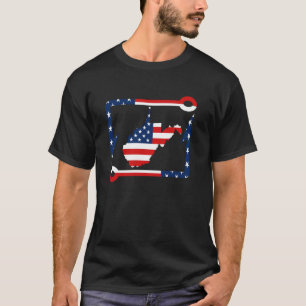 Camiseta Peixe Pesca Virgínia Ocidental EUA Bandeira Gancho