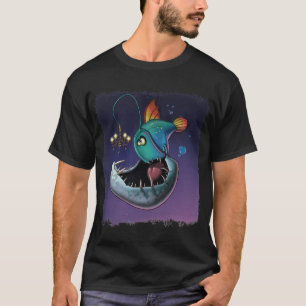 Camiseta Peixe-pescador desenho animado